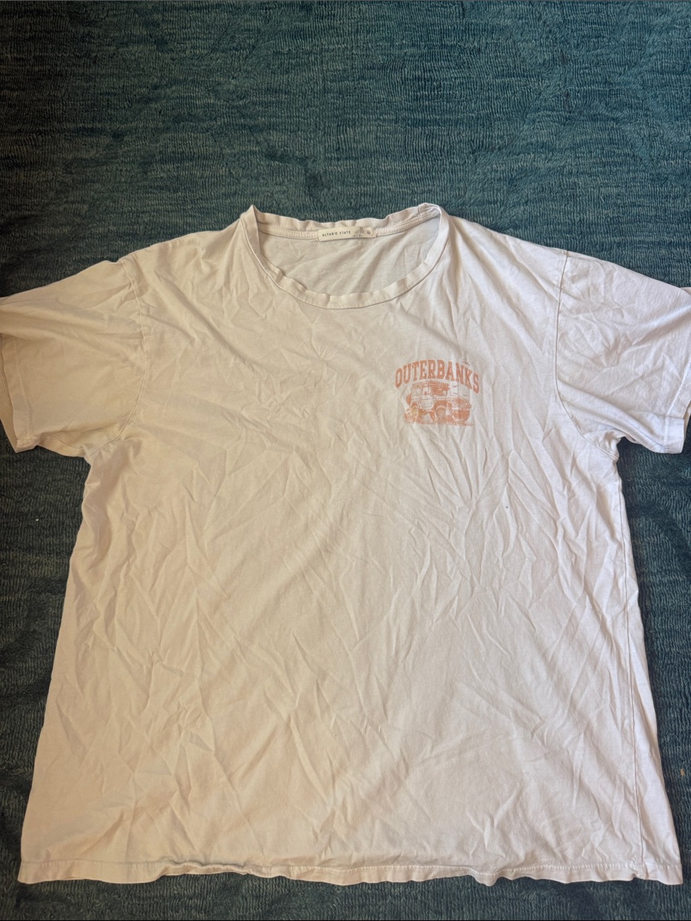 Pale Pink Graphic Crewneck T-Shirt outer banks - Men